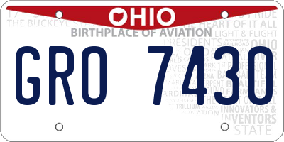OH license plate GRO7430