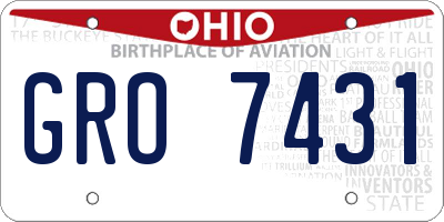 OH license plate GRO7431