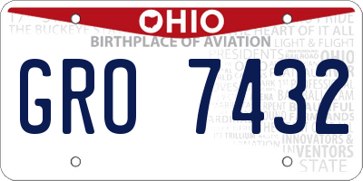 OH license plate GRO7432