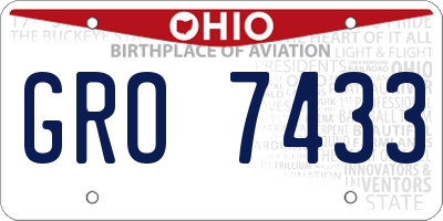 OH license plate GRO7433