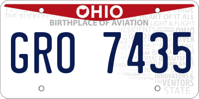 OH license plate GRO7435