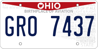 OH license plate GRO7437