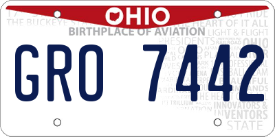 OH license plate GRO7442