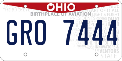 OH license plate GRO7444