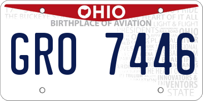 OH license plate GRO7446
