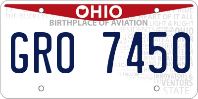 OH license plate GRO7450