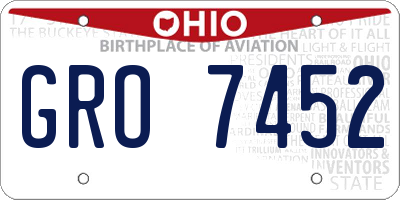 OH license plate GRO7452