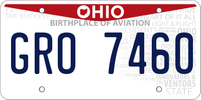 OH license plate GRO7460