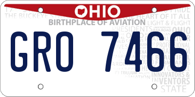 OH license plate GRO7466