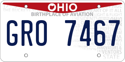OH license plate GRO7467