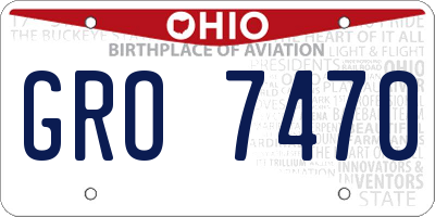 OH license plate GRO7470