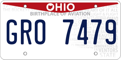 OH license plate GRO7479