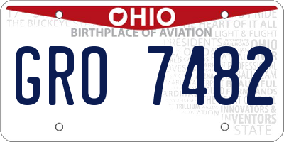OH license plate GRO7482