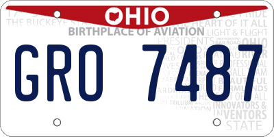 OH license plate GRO7487