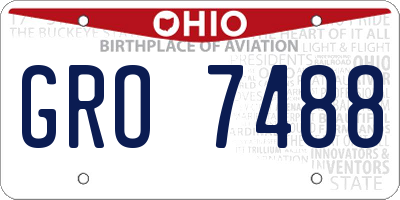 OH license plate GRO7488