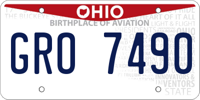 OH license plate GRO7490