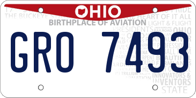 OH license plate GRO7493