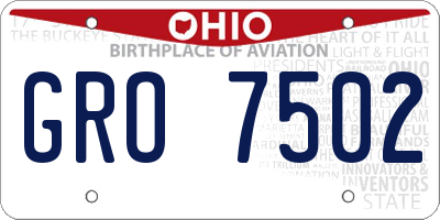 OH license plate GRO7502