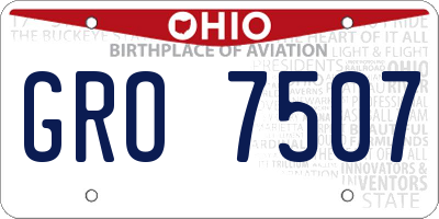 OH license plate GRO7507