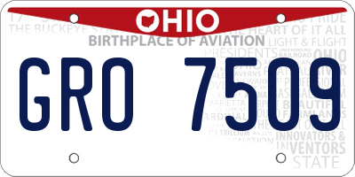 OH license plate GRO7509