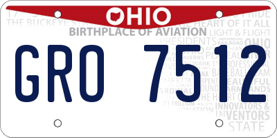 OH license plate GRO7512