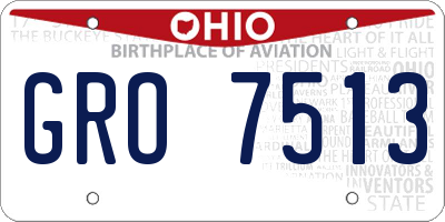 OH license plate GRO7513