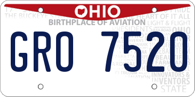 OH license plate GRO7520