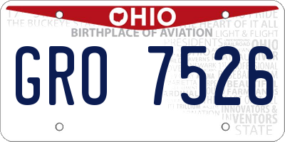 OH license plate GRO7526