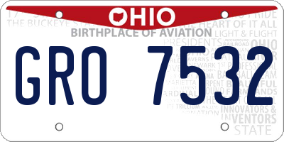 OH license plate GRO7532