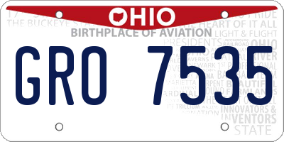 OH license plate GRO7535