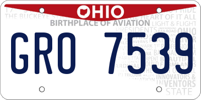 OH license plate GRO7539