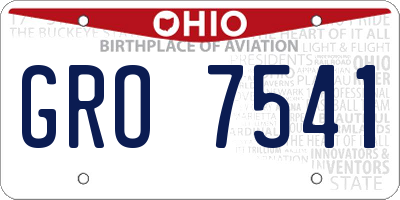 OH license plate GRO7541