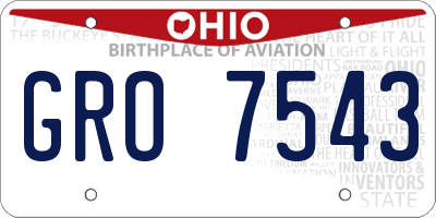 OH license plate GRO7543