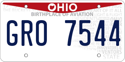 OH license plate GRO7544