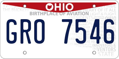 OH license plate GRO7546