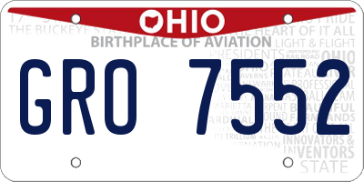 OH license plate GRO7552