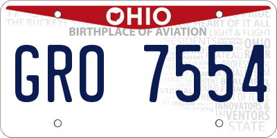 OH license plate GRO7554