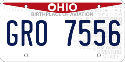 OH license plate GRO7556