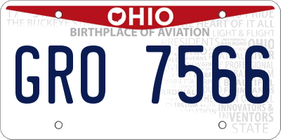 OH license plate GRO7566