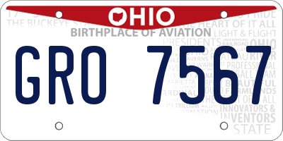 OH license plate GRO7567