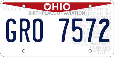 OH license plate GRO7572