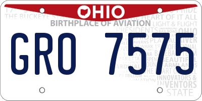 OH license plate GRO7575