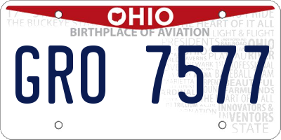OH license plate GRO7577