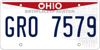 OH license plate GRO7579