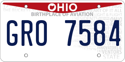 OH license plate GRO7584