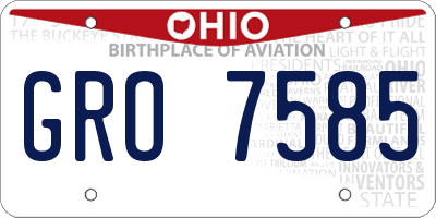 OH license plate GRO7585