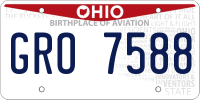 OH license plate GRO7588