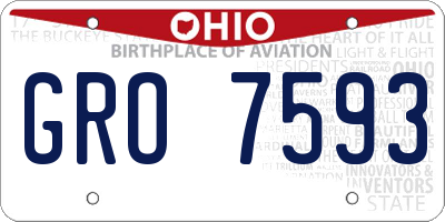 OH license plate GRO7593