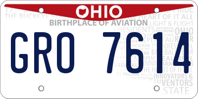OH license plate GRO7614