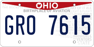 OH license plate GRO7615